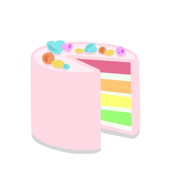 美食蛋糕彩色卡通