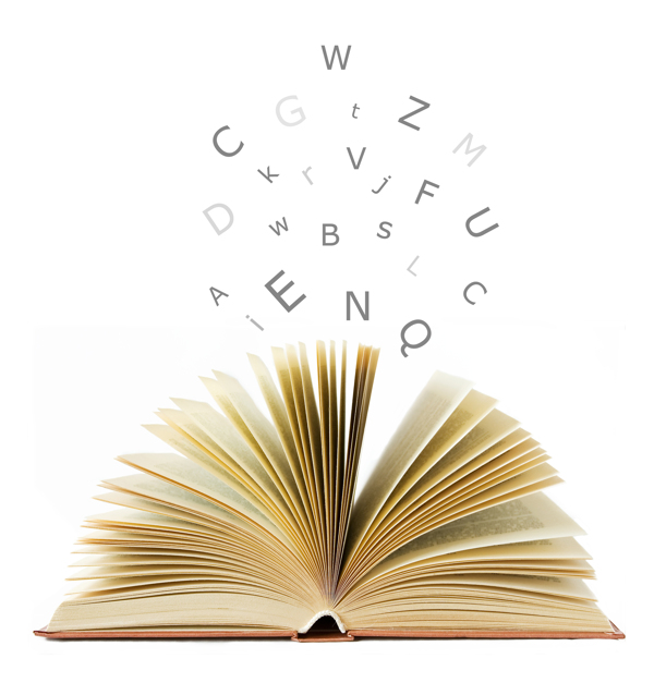 書與字母圖片