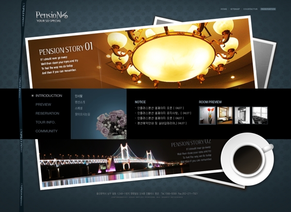 韩国网页模板棕色系br019包括2个主页7个次级页面图片