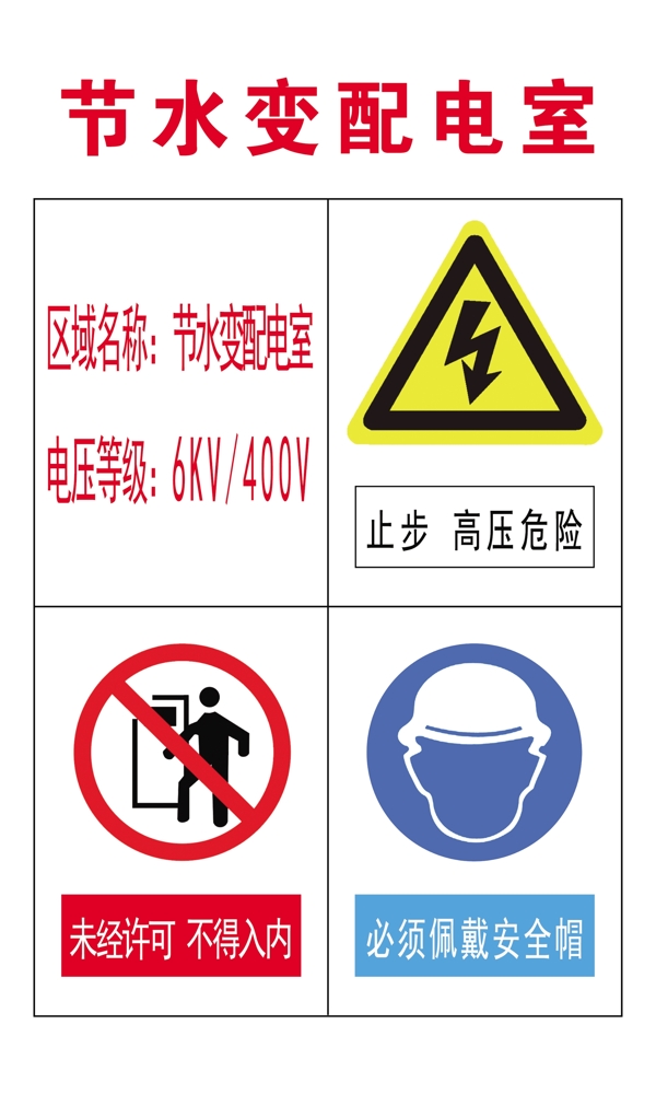 节水配电室安全指示牌