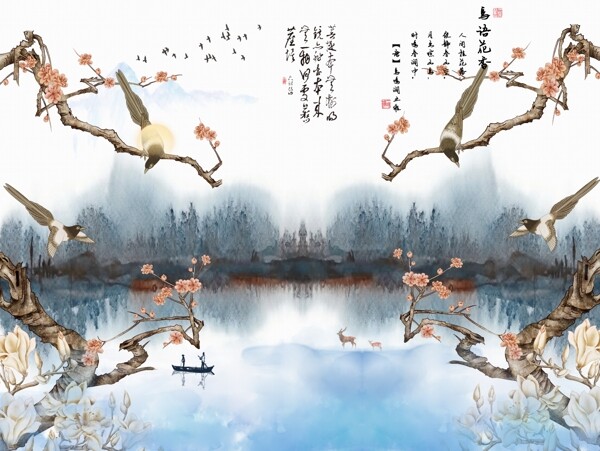 新中式背景墻