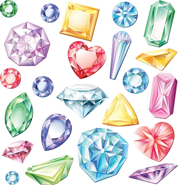彩色钻石设计矢量素材图片