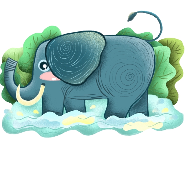珍惜动物保护大象原创卡通可爱设计元素