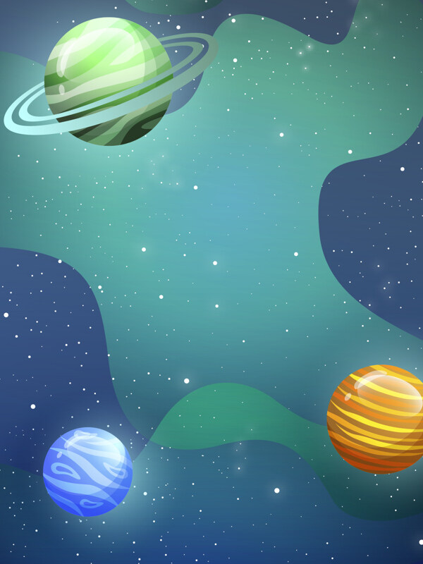 卡通星球宇宙星空夢(mèng)幻背景