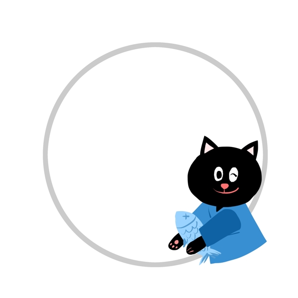 可爱小黑猫装饰边框