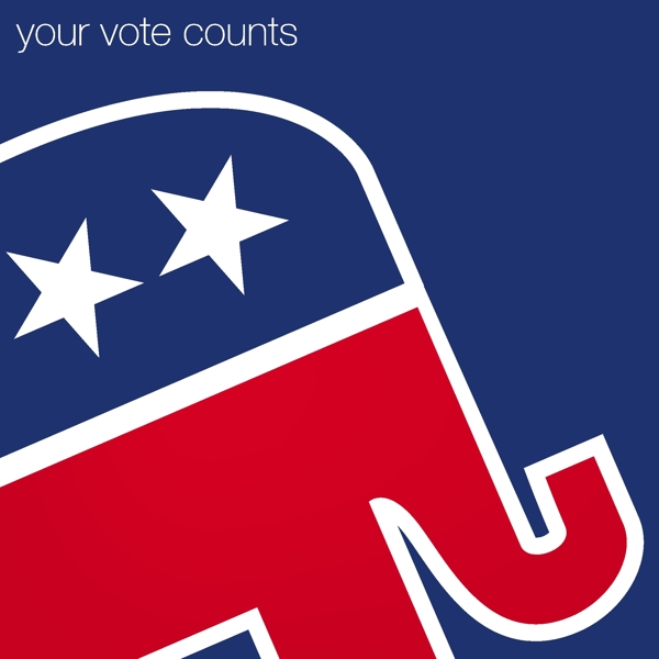 您的投票选举共和党美国卡海报矢量格式
