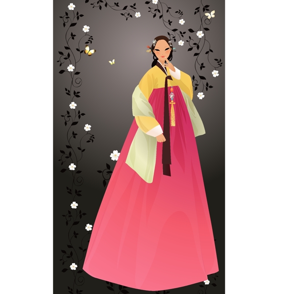 印花矢量圖時尚休閑女裝抽象免費素材