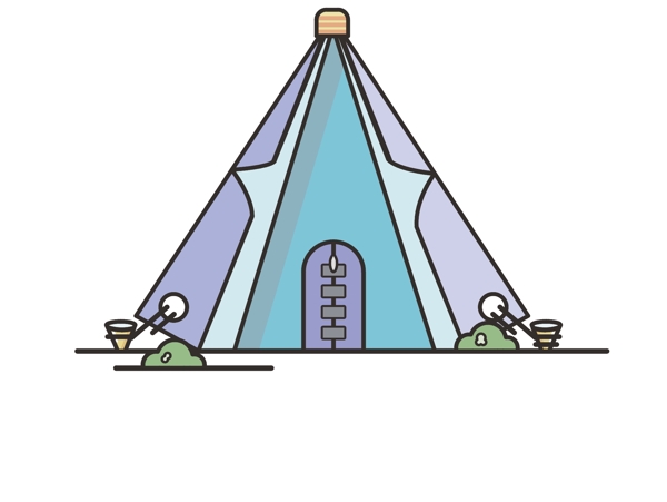 扁平风帐篷游客的帐篷