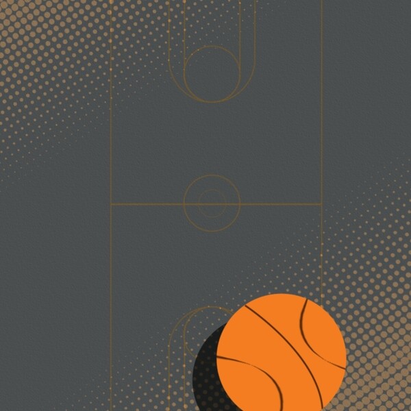卡通手绘篮球球赛球场背景素材