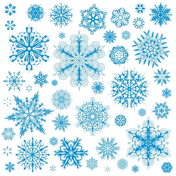 不同的雪花圖案矢量集02