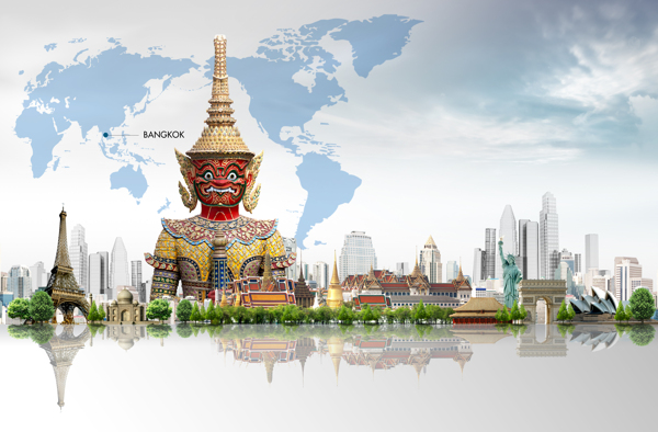 泰国旅游合成图片背景