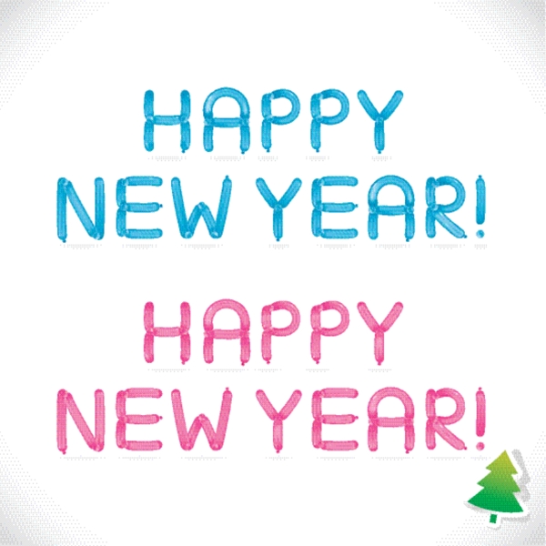 氣球新年快樂字母圖片