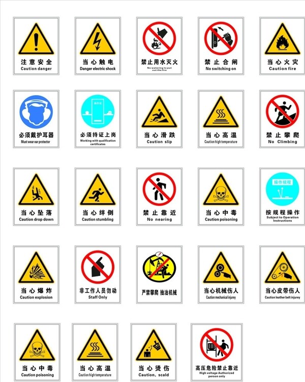 安全警示牌圖片