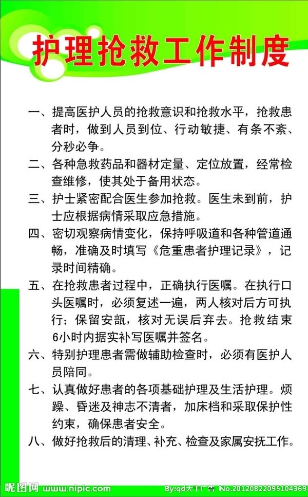 護(hù)理搶救工作制度圖片