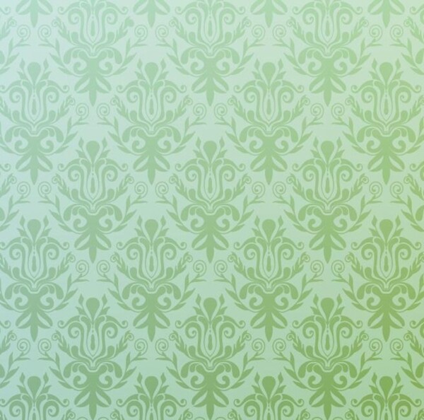 绿色高档欧式花纹壁纸