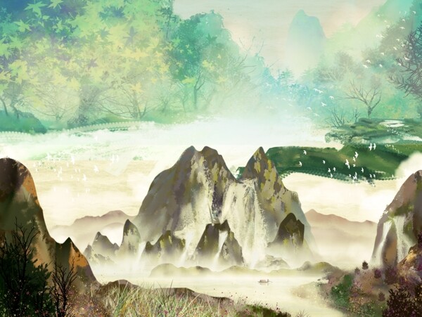新中式背景墻