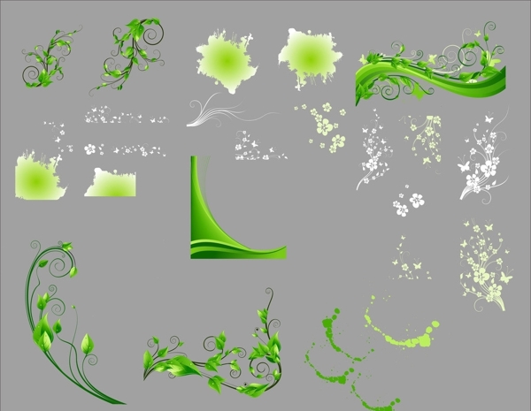 绿色藤蔓花纹图片