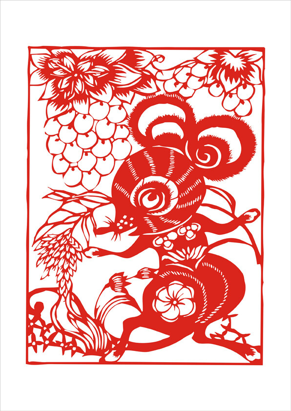 剪紙2008老鼠新年圖片