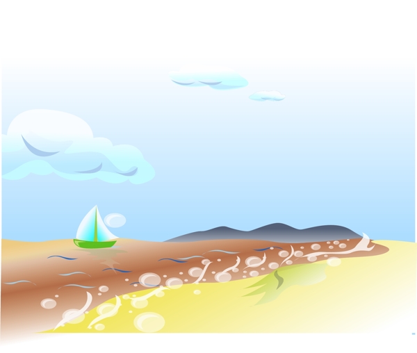 卡通海邊風(fēng)景