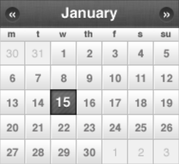 圆滑的小日历jQuery和CSS日期选择器