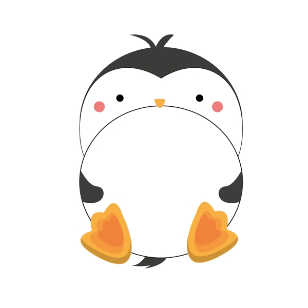 动物卡通边框企鹅可爱气泡对话框手账可商用