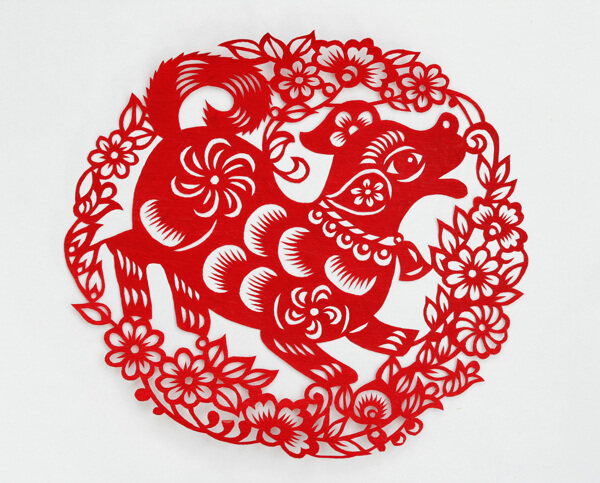 剪紙狗圖片