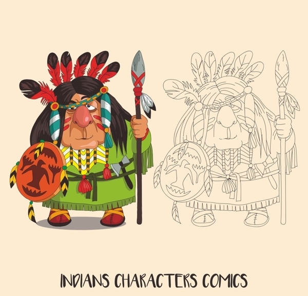 卡通印第安人