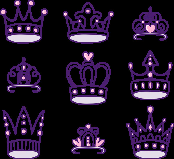 紫色皇冠图标免抠png透明图层素材