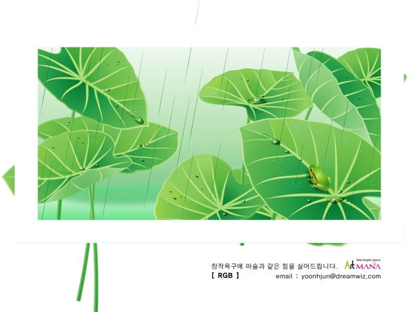 荷葉與青蛙矢量素材