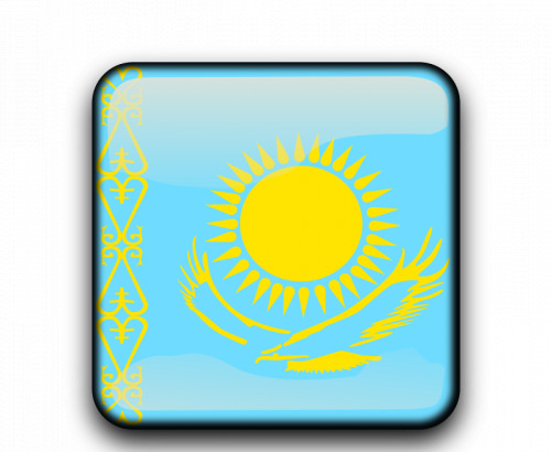 矢量哈萨克斯坦国旗按钮
