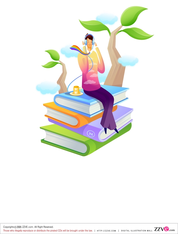 書籍與男子圖
