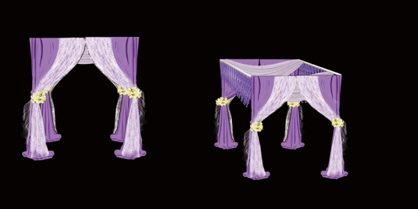 紫色婚礼花房