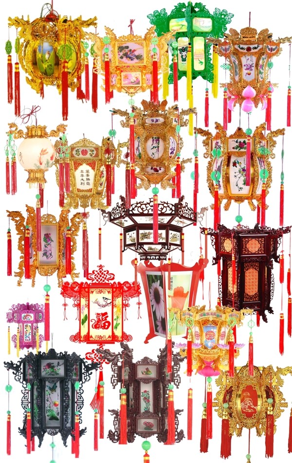 各种中国风宫灯设计PSD分层素材