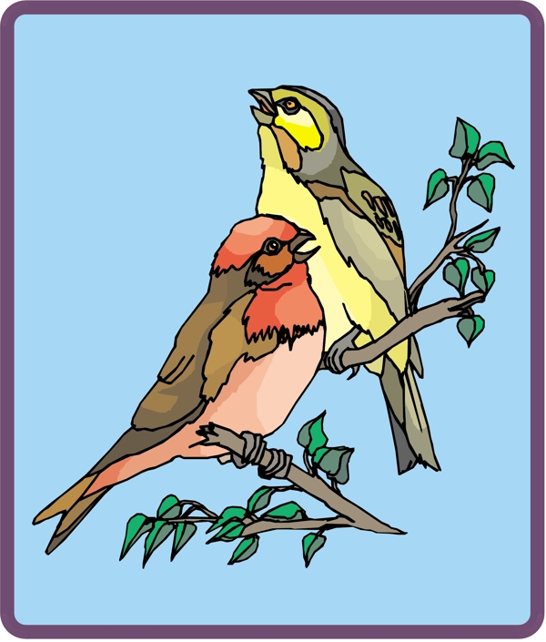 各種鳥類鳥動物矢量素材EPS格式0473