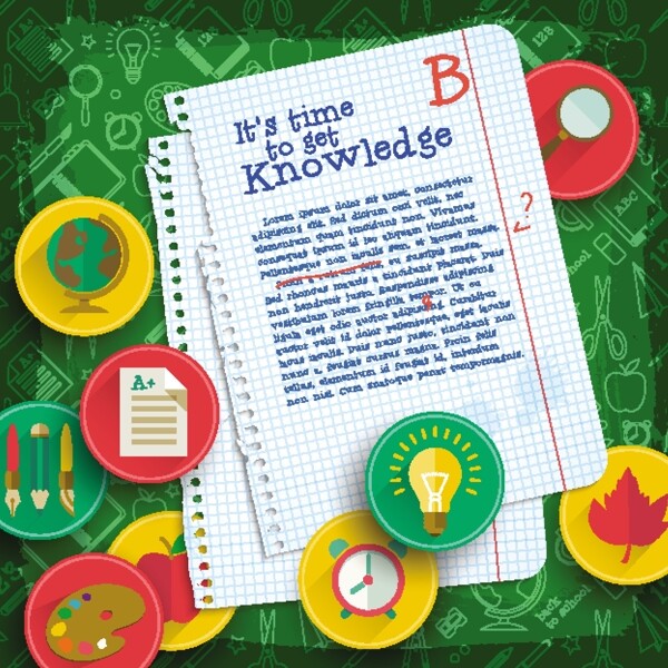 校園的標(biāo)簽設(shè)計矢量素材3