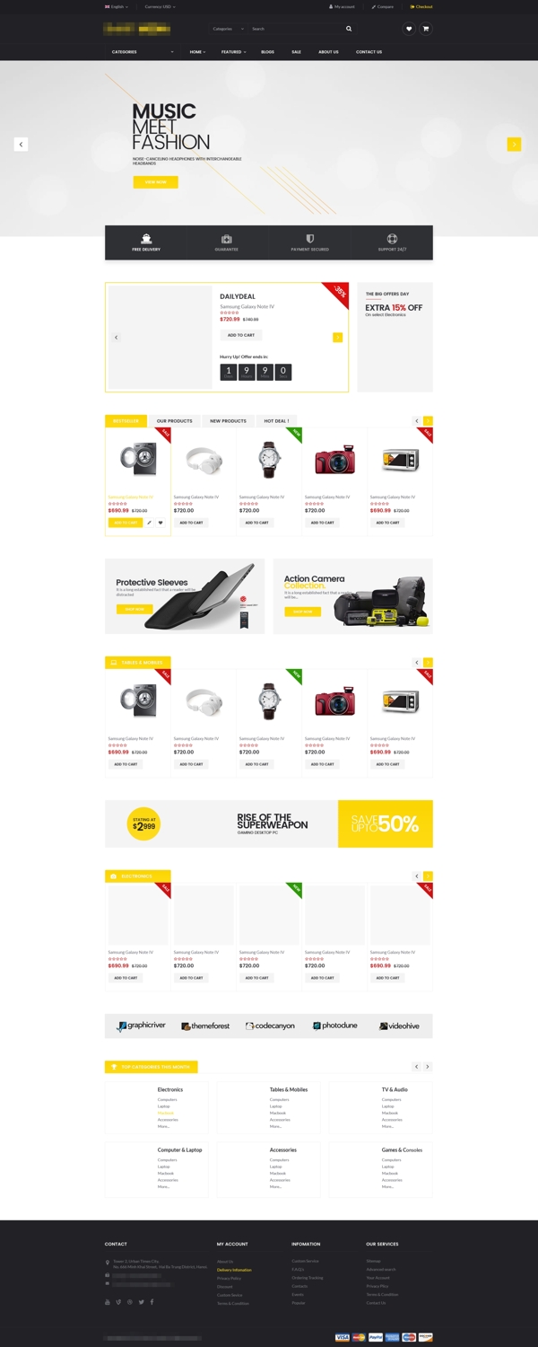 大气进门的数码相机购物商城网站模板首页