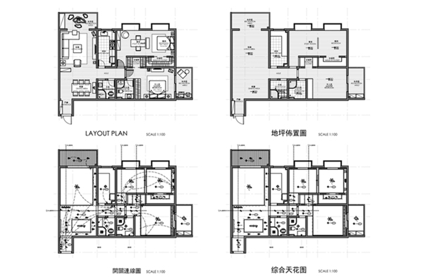 CAD两居室户型图纸设计
