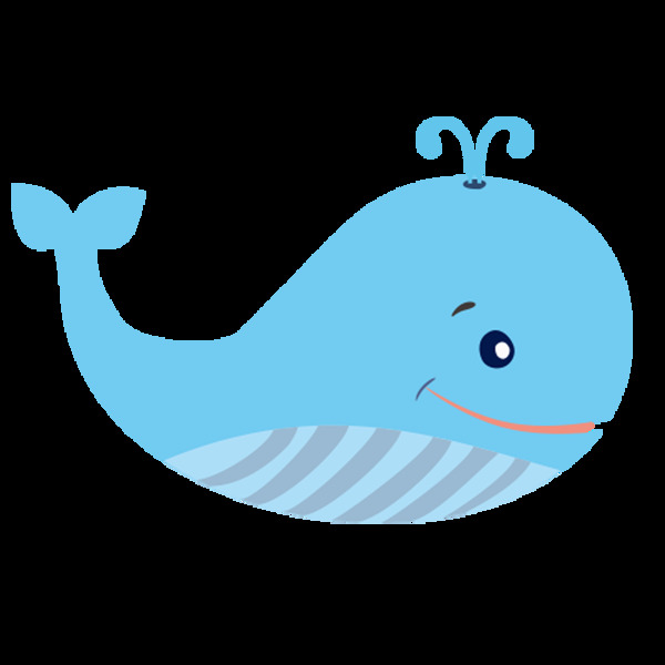 蓝色大鲸鱼矢量元素