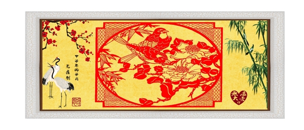 剪紙鵲鬧枝頭