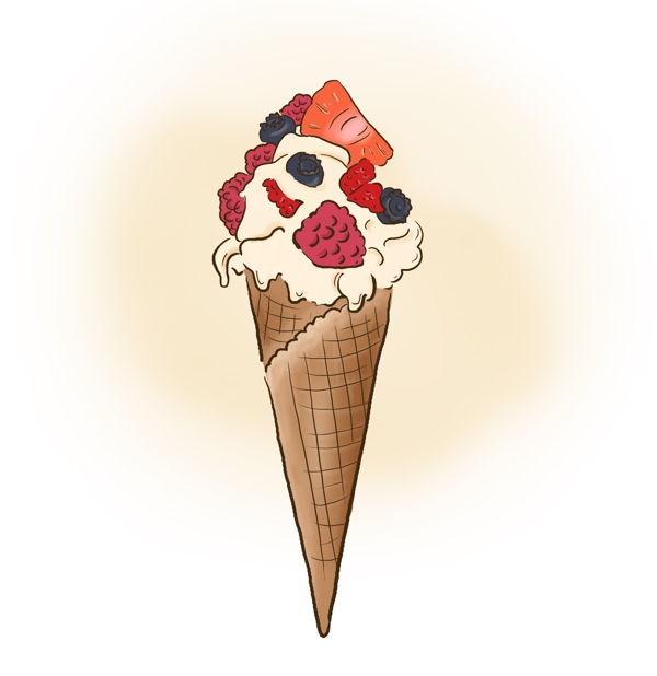 夏天食物手绘冰淇淋