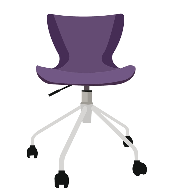 紫色升降旋转椅插画