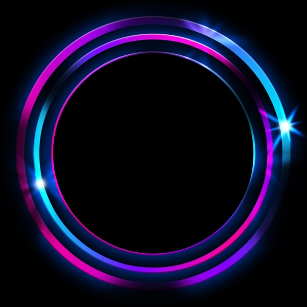 彩色高光光圈圆环光特效光环发光效果