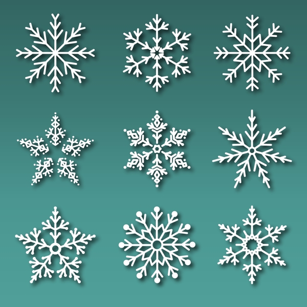 矢量雪花圖標素材