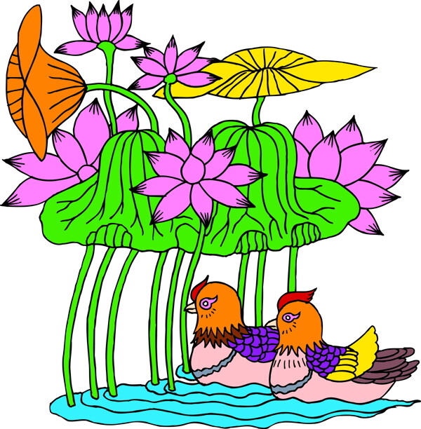 鳥(niǎo)獸吉祥插圖裝飾