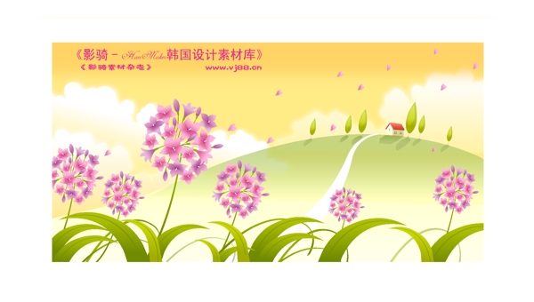 夢幻風景HanMaker韓國設計素材庫背景花紋底紋抽象線條