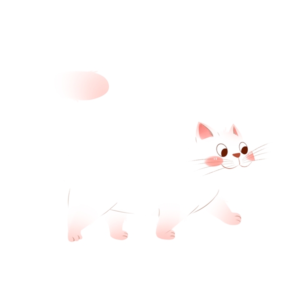 可爱白色小猫图案
