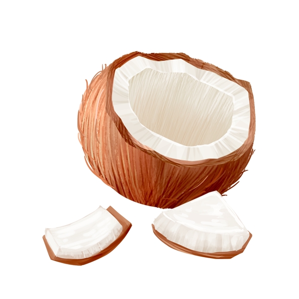 手绘椰子椰子素材图片