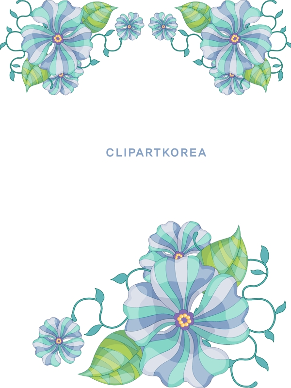 韩国植物花边边框矢量图16