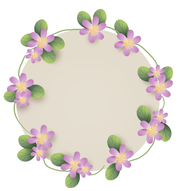 圆形花朵浪漫提示框