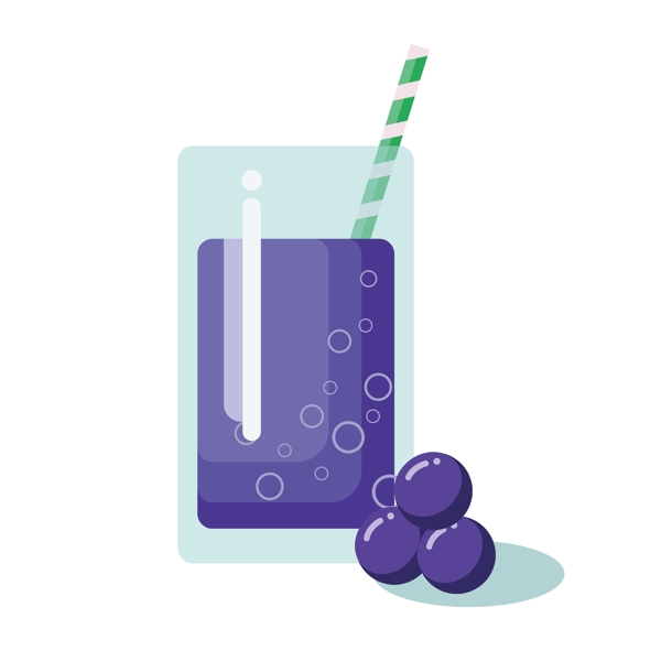 紫色卡通葡萄汁